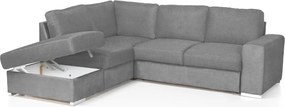 Rohová sedacia súprava Eddi, stredne šedá látka, ľavý roh