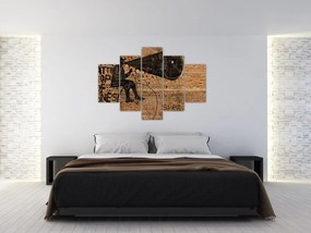 Obraz - Muž na bicykli v Banksyho štýle (150x105 cm)