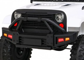 Ramiz Autíčko Jeep Dark Night na batérie pre deti biele + pomalý štart + EVA kolesá + LED audio