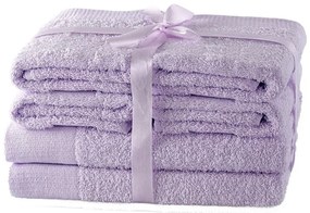 Froté bavlnené uteráky a osušky v levanduľovej farbe v súprave 6 ks Amari – AmeliaHome