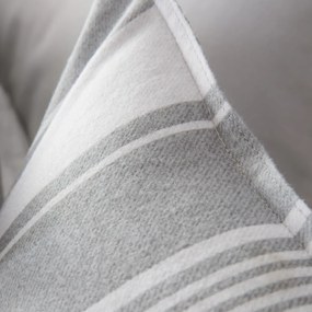 Sivé flanelové obliečky na dvojlôžko 200x200 cm Ticking Stripe – Bianca