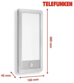 Telefunken 313904TF-LED Vonkajšie nástenné svietidlo so senzorom LED/16W/230V IP44