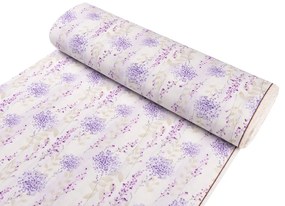 Biante Dekoračný štvorcový obrus PML-069 Fialové kvety na bielom 140x140 cm