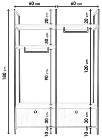 Regál Permal (dub + čierna) . Vlastná spoľahlivá doprava až k Vám domov. 1102464