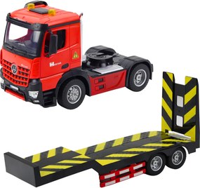 LEAN Toys Súprava odťahovka a diaľkovo ovládané RC športové osobné auto, červené, 1:16