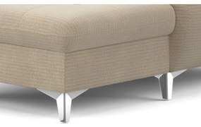 Rozkladacia rohová sedačka do U CATANIA ľavá s úložným priestorom béžová