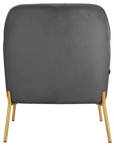 Sivé zamatové kreslo Runa – Støraa