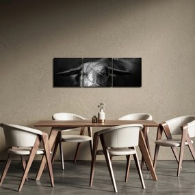 Obraz - Krava (s hodinami) (90x30 cm)
