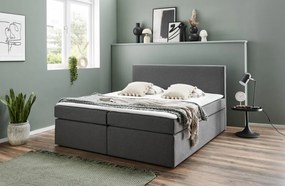 Posteľ boxspring Aston 180x200 cm, stredne šedá látka
