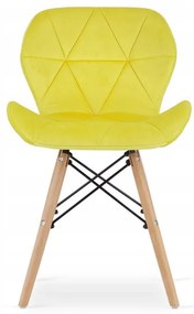 Jedálenský stôl TODI biely 80 cm so štyrmi stoličkami LAGO zamatové žlté