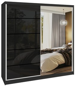 Šatníková skriňa SERENITY 200 cm čierny lesk MGB SERENITY SZP5/0/B/B/0/HIAL