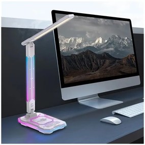 LED RGB Stmievateľná nabíjacia dotyková stolná lampa LED/7,5W/5V 2700-5300K biela