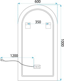 Rea Dart, LED zrkadlo 60x100cm, zlatá matná, HOM-06519