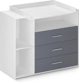 INFANTASTIC Prebaľovací pult, 113 x 53 x 101 cm, biela-sivá