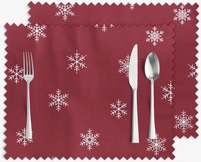 Goldea vianočné prestieranie na stôl teflónové - snehové vločky na červenej - sada 2ks 30 x 40 cm