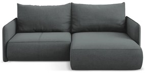 Sivá rozkladacia/s úložným priestorom rohová pohovka (pravý roh) Nanea – Makamii