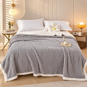 Deka Flower luxury baranková z mikroplyšu sivá 200x230cm TiaHome
