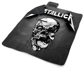 Sablio Plážová deka METALLICA Lebka Sivá: 200x140 cm