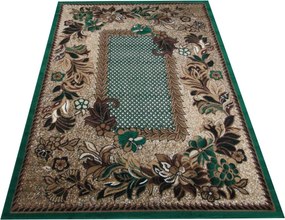 DY Zelený koberec s kvetinovým vzorom Alfa 01 Rozmer: 80x150 cm