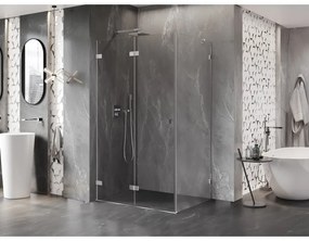 Mexen Lunar-F, skladací sprchový kút ľavý 75 x 70 cm, 8mm číre sklo, chrómový profil, 836-075-070-01-00-L