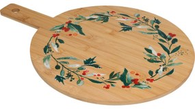 Vianočná servírovacia doštička z bambusu Veniec I