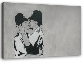 Gario Obraz na plátne Bozkávanie policajtov, Banksy nástenná maľba Rozmery: 100 x 70 cm