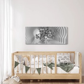 Obraz - Čiernobiele bubliny (120x50 cm)