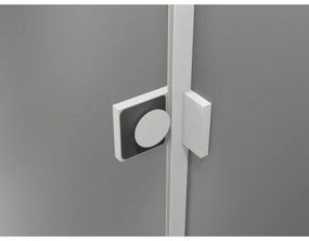 Mexen Lunar T, výklopný ľavý sprchový kút 140 x 100 cm, 8mm číre sklo, biely profil, 834T-140-100-20-00-L