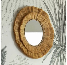 Atmosphera - Nástenné zrkadlo ALBA pr. 57 cm rafia