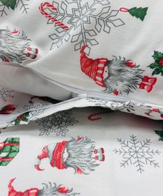 Obliečky bavlnené Vianočné Merry Christmas white 200x140cm+90x70cm