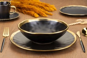Keramická súprava tanierov Lissa Black Gold 8ks