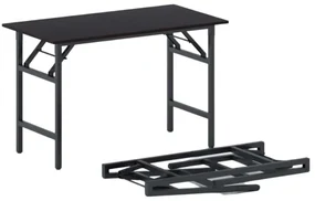 Konferenčný stôl FAST READY s čiernou podnožou 1200 x 600 x 750 mm, wenge