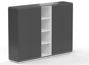 Vysoká šatníková skriňa Creator 202,2 x 44,5 x 150,7 cm, biela / antracit