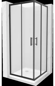Mexen Rio štvorcová sprchová kabína 90 x 90 cm, inovať, čierna + závesný bidet Flat, biela- 860-090-090-70-30-4010B