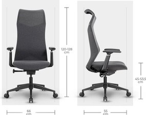Ergonomická kancelárska stolička MOSH Airflow 502 - čierna