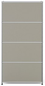 Vysoký kovový regál »CN3« so 4 priehradkami, svetlosivý