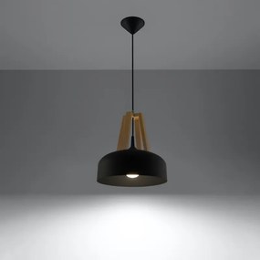 CASCO Závesné svetlo, čierna-drevo SL.0390 - Sollux