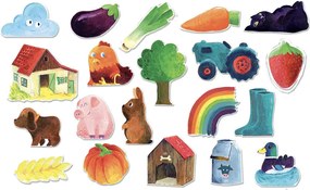 Drevené magnetky - Vidiek  - 20 ks