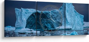 Obraz - Ľadová jaskyňa (s hodinami) (90x30 cm)