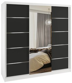 Šatníková skriňa SERENITY 200 cm čierny mat MT SERENITY SZP5/0/W/B/0/HIAL