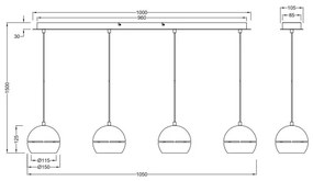 Trio - Luster na lanku FLETCHER 4xE14/40W/230V matný chróm