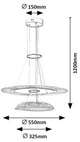 Rabalux 72412 - LED luster na lanku ZOFRAEL LED/36W/230V 3000K