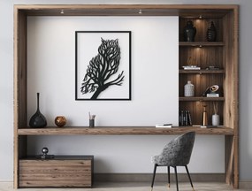 drevko Drevený obraz Sova a strom Rozmer obrazu: 40,5 x 32,5 cm, Farba dekorácie: Čierna