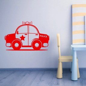 Veselá Stena Samolepka Autíčko policajné Farba: červená, Veľkosť: 100 x 64 cm