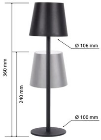 Globo 58438G - LED Stmievateľná dotyková vonkajšia lampa VANNIE LED/3W/3,7V IP44
