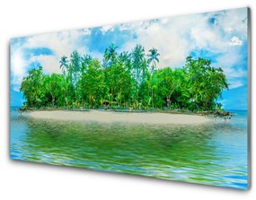 Skleneny obraz More ostrov krajina 100x50 cm