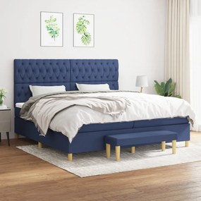 Boxspring posteľ s matracom modrá 200x200 cm látka 3137427