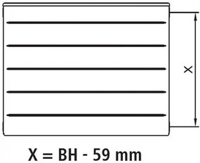 Kermi Therm X2 LINE-K kompaktný doskový radiátor 12 605 x 1305 PLK120601301N1K