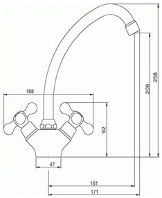 Novaservis - Drezová batéria TITANIA RETRO lesklý chróm