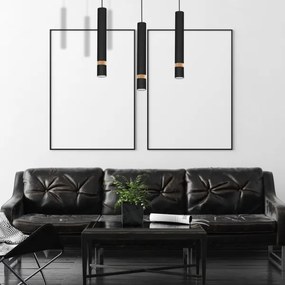 Luster na lanku JOKER BLACK WOOD 3xGU10/8W/230V